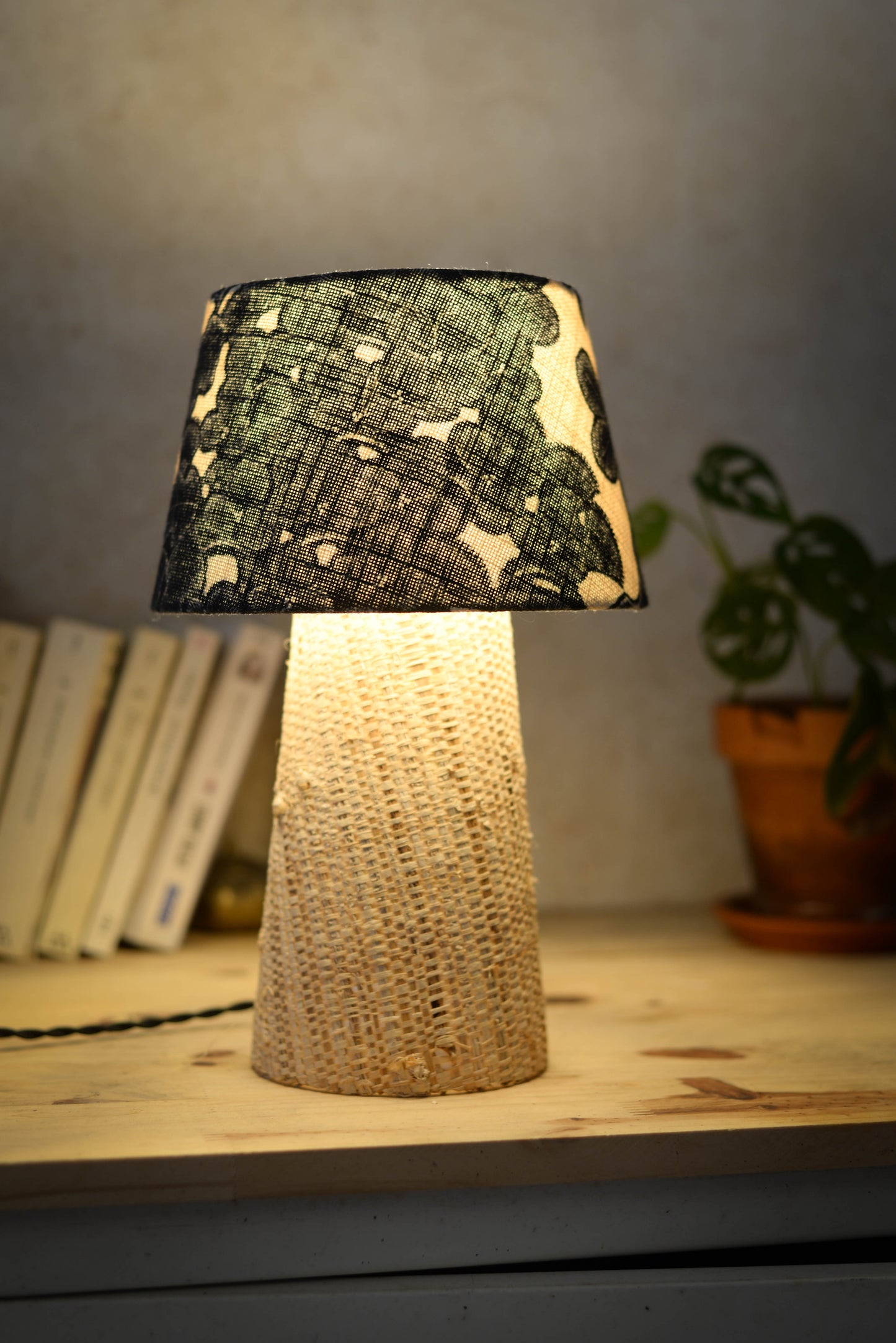 Clémence | Lampe à poser raphia et lin