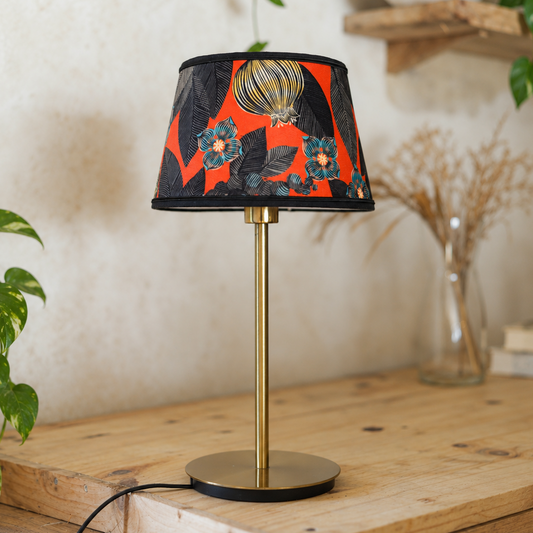 Rita | Petit abat-jour conique velours orange