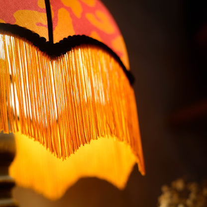 abat jour leopard rose orange vintage frange. Luminaire sur mesure rennes