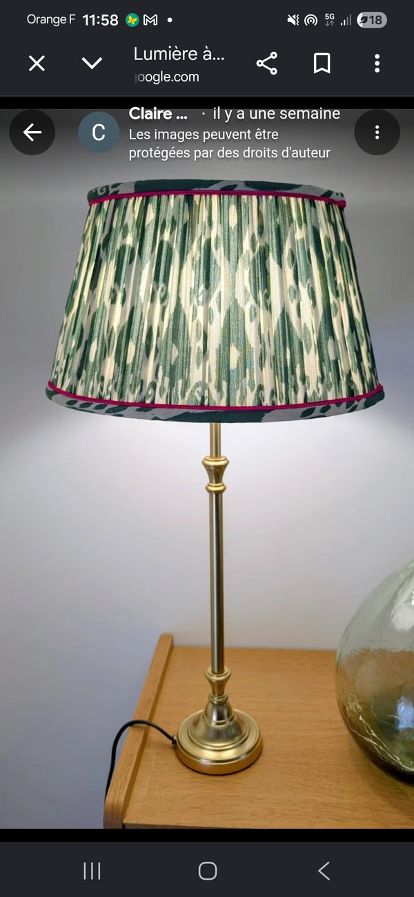 abat jour plisse sur mesure en tissu ikat