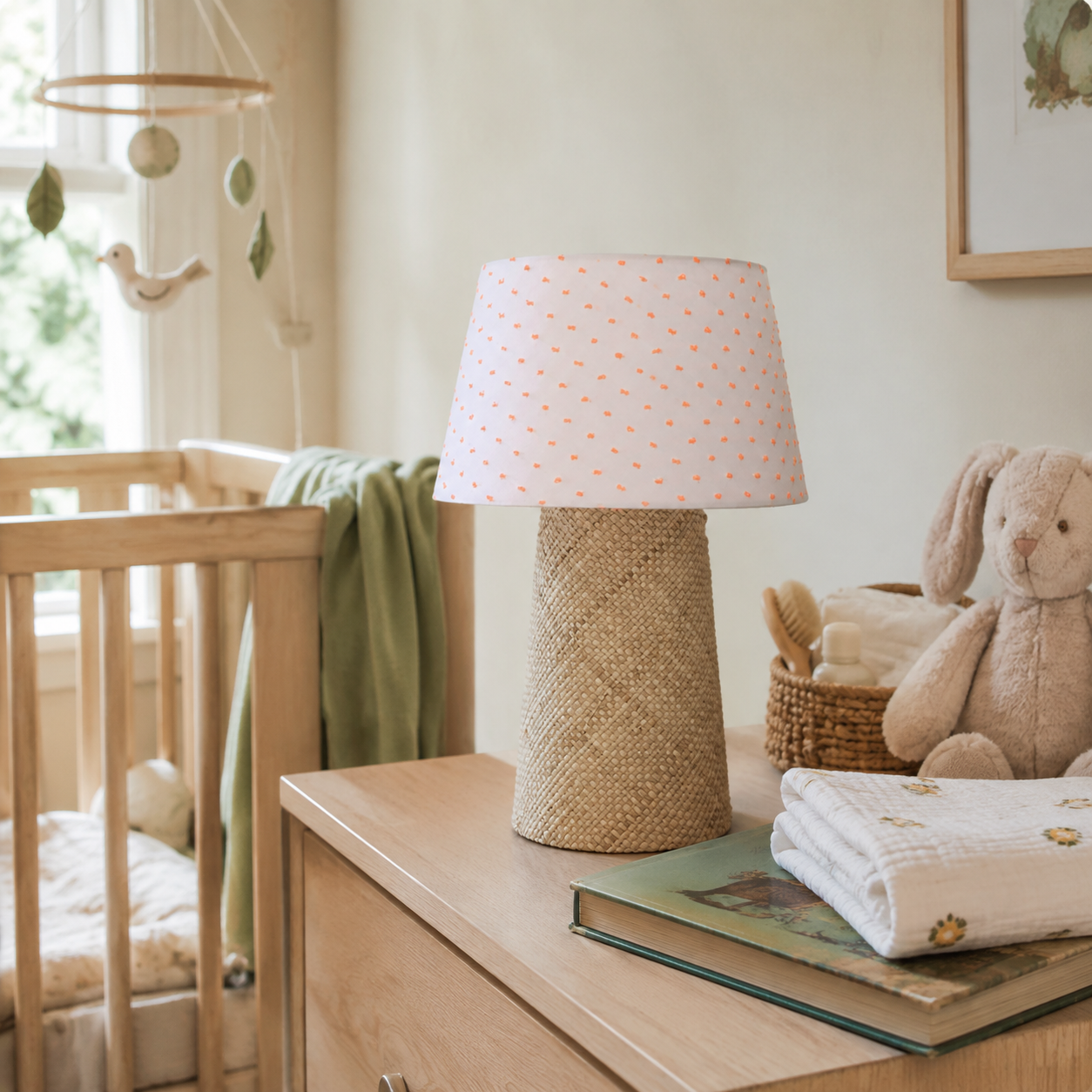 Lampe à poser dans une chambre de bébé. Cadeau de naissance original. Fabrication artisanale en Bretagne
